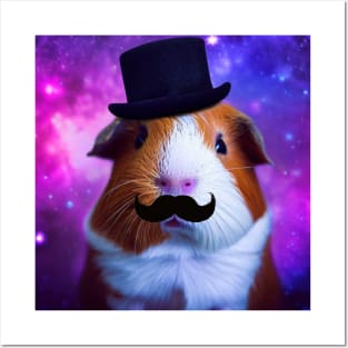 Dapper Guinea Pig in Space Posters and Art